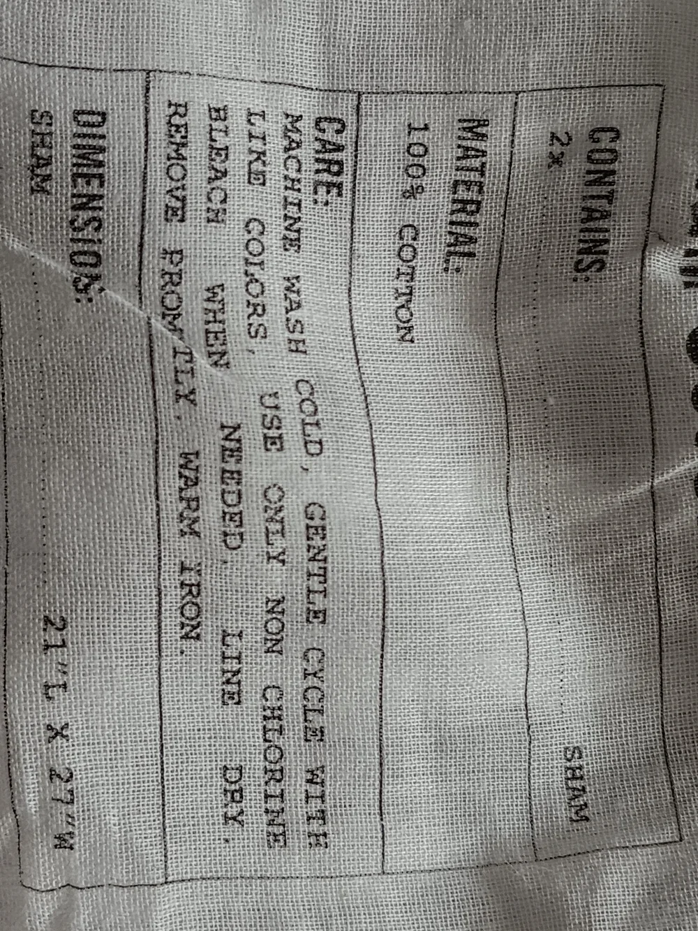 Urban Outfitters White Cotton Care-Label Shams. Standard Pillow Size